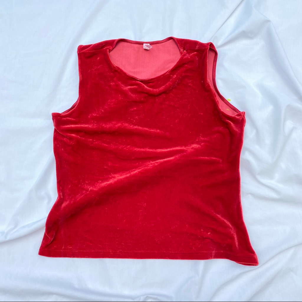 Victoria’s Secret Red Velvet Sleeveless Top Large